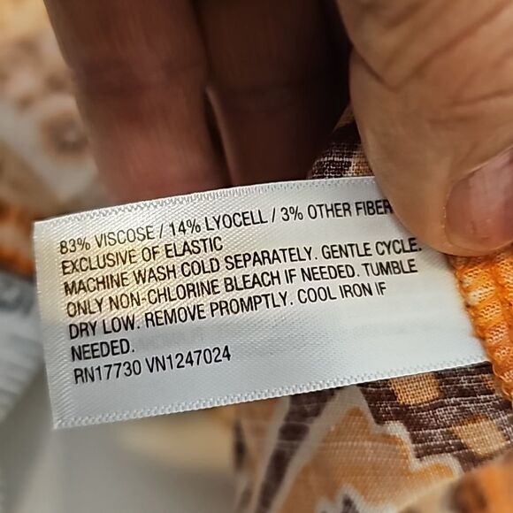 Knox Rose Women's Wide Strap Sleeveless A-Line Dress with orange print s… - Picture 7 of 8